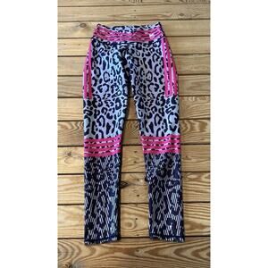 Kirios Cheetah Print Leggings Size Small Women’s Black Pink